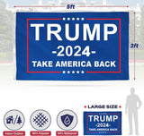 Donald Trump Flags 3x5 Outdoor Indoor, Made in USA Trump 2024 Flag With 2 Brass Grommets, Large Heavy Duty American President Republican Banner, Cool MAGA Flag for Boat, Room, Car, Garden, Wall, Truck