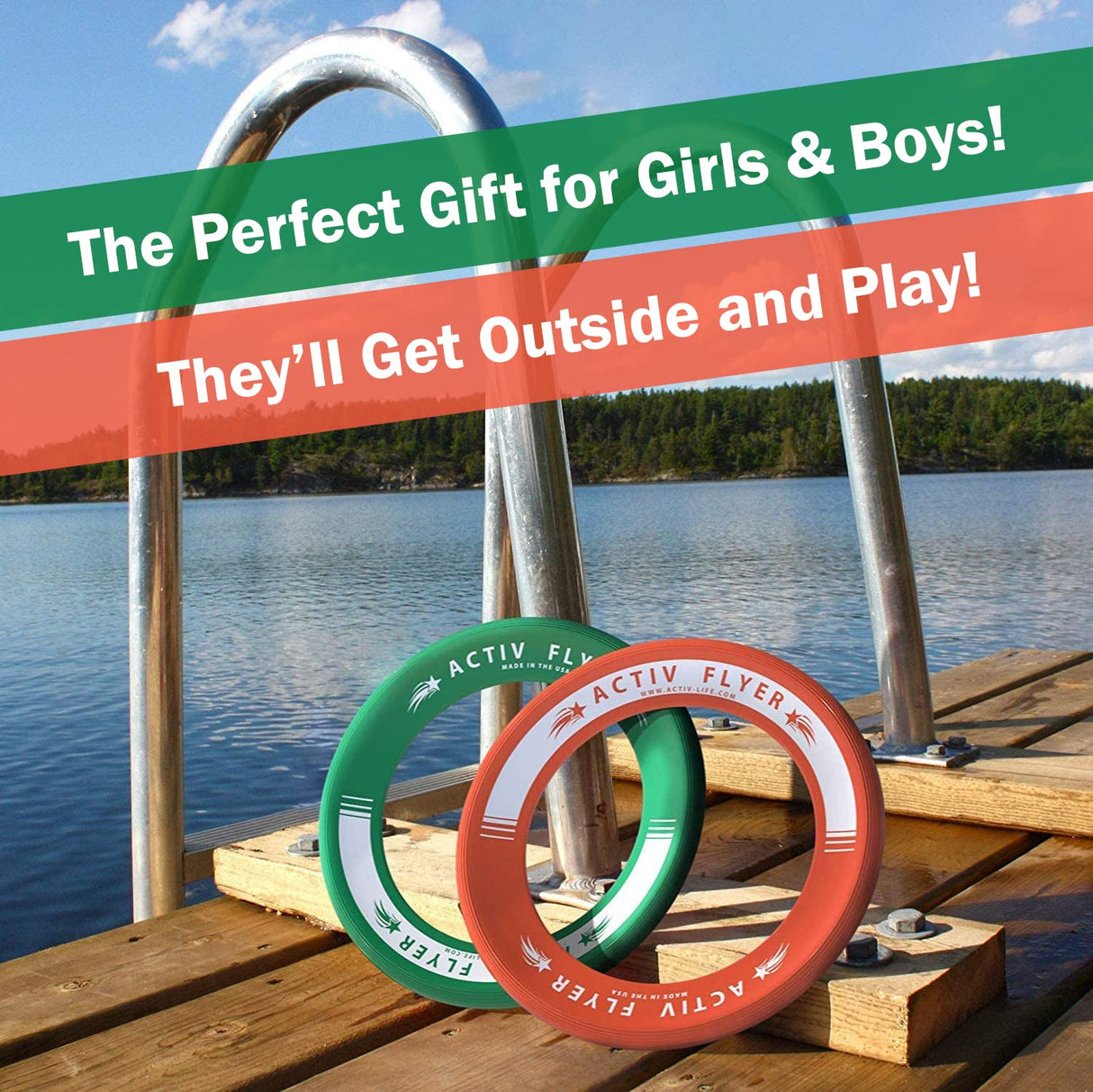 Activ Life Kid’s Flying Rings [2 Pack] They Fly Straight & Don’t Hurt! 80% Lighter Than Standard Frisbees - Replace Screen Time with Healthy Family Fun - Get Outside & Play! Proudly Made in The USA
