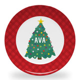 Tiny Expressions - Personalized Holiday Plates for Kids with Customized Name | BPA Free | Dishwasher Safe | Made in the USA (Christmas Plate)