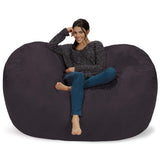 Chill Sack Bean Bag Chair: Huge 6' Memory Foam Furniture Bag and Large Lounger - Big Sofa with Soft Micro Fiber Cover - Red Furry