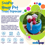 SodaPup Honey Pot – Durable Dog Treat Dispenser & Enrichment Toy Made in USA from Non-Toxic, Pet Safe, Food Safe Natural Rubber Material for Mental Stimulation, Problem Chewing, Calming Nerves, & More