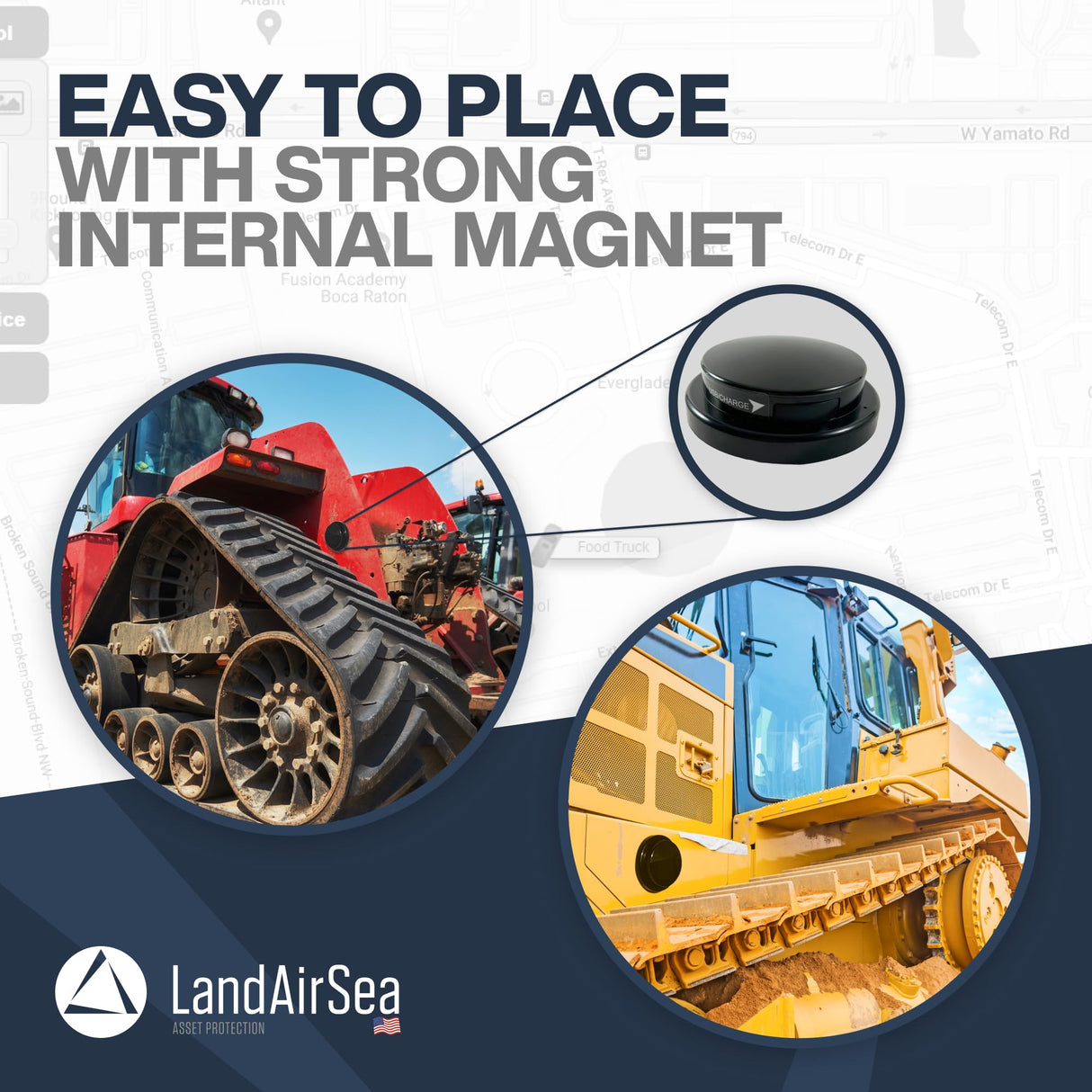 LandAirSea 54 GPS Tracker - Made in the USA from Domestic & Imported Parts. Long Battery, Magnetic, Waterproof, Global Tracking. Subscription Required
