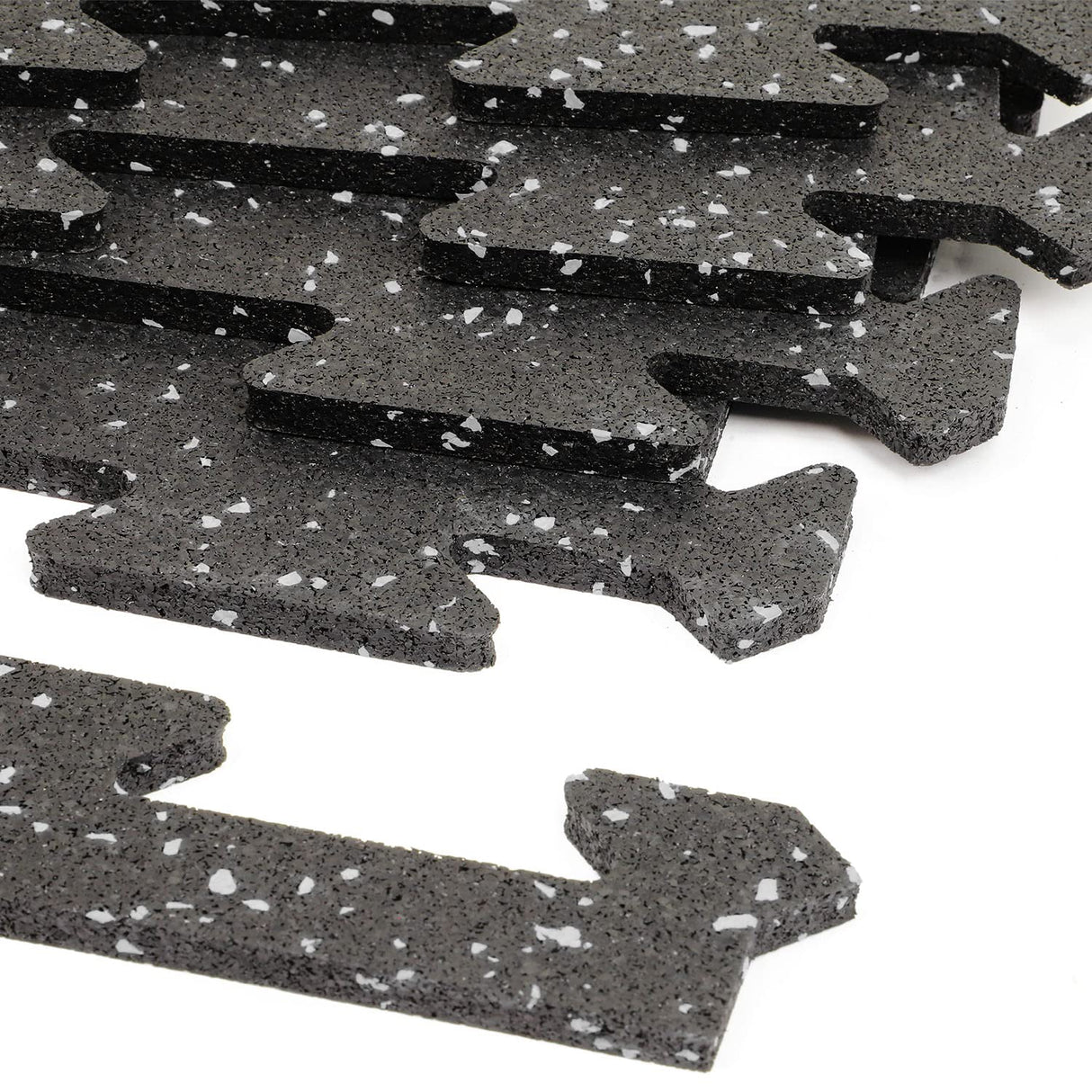 Xspec 8mm (5/16") Heavy Duty All Rubber Gym Mat Flooring Interlocking Rubber Tile, Made in USA, Grey/Black or Blue/Black, 24"X24"X0.3" (4-Pack, 16 sq. ft. Total)