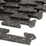 Xspec 8mm (5/16") Heavy Duty All Rubber Gym Mat Flooring Interlocking Rubber Tile, Made in USA, Grey/Black or Blue/Black, 24"X24"X0.3" (4-Pack, 16 sq. ft. Total)