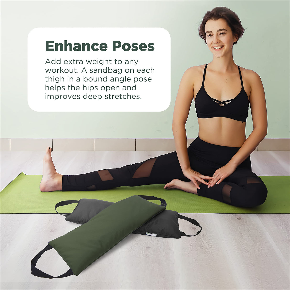 Bean Products 10 LB Yoga Sandbag Filled Two Handle Design - Made in USA