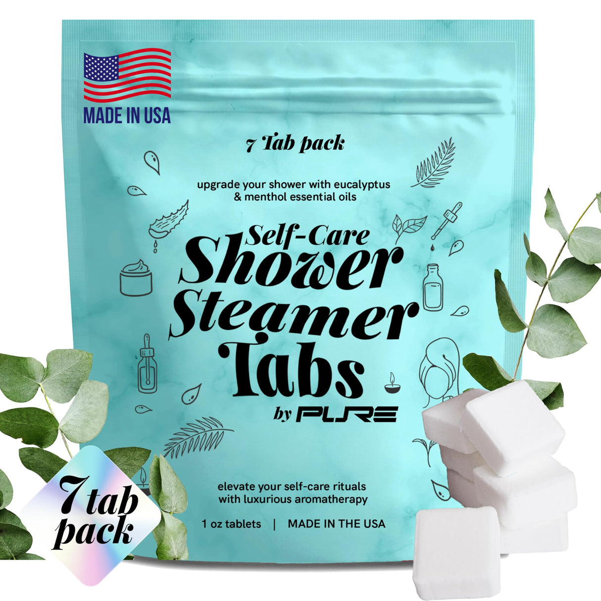 Aromatherapy Shower Steamer Pack - Made in USA for Stress Relief, Sports Recovery, Wellness Gifts for Women & Men, Dorm Room Gifts, Essential Oils for Relaxation