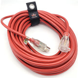 50 ft - 14 Gauge Extension Cord Outdoor - Made in USA - Lighted on Both Ends - Red Outdoor Extension Cord Waterproof by Anthem Cable - Heavy Duty Extension Cord 50 ft 15 Amp Extension Cord