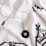 Bottled Up Designs Handmade Glass Hoop Necklace, Recycled Antique Bottles, Made in USA, Birthday Gifts, Mothers Day, Women, Anniversary (Cobalt 1960s Skin Cream Jar)