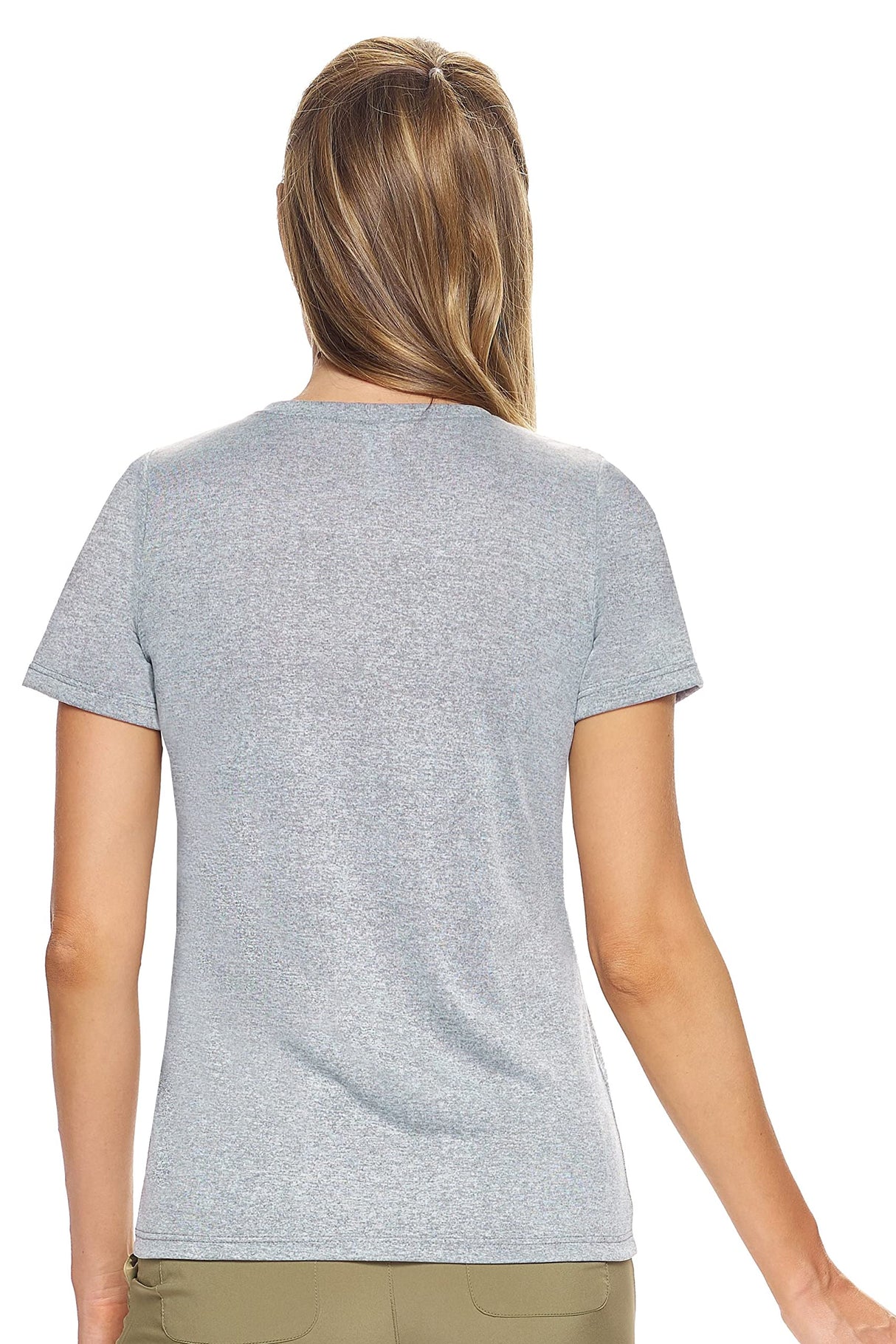 Expert Brand USA-Made Women's Short Sleeve Natural-Feel Jersey Activewear V-Neck T-Shirt