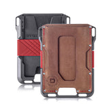 Dango Slim Minimalist Wallet for Men - RFID Blocking - Leather- Bifold, Rawhide/Raw Aluminum