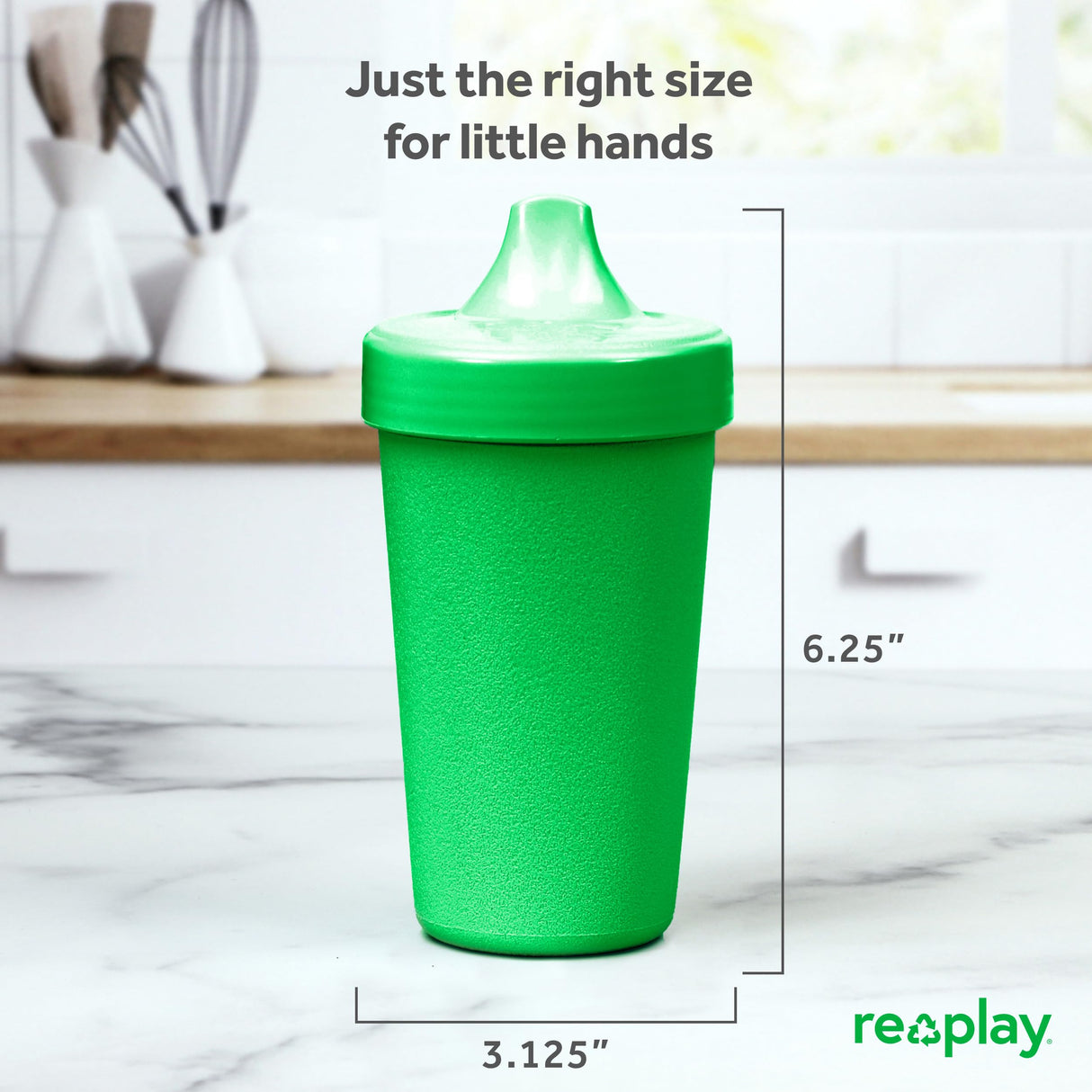 Re-Play Made in USA 10 Oz. Sippy Cups for Toddlers, Pack of 4 - Reusable Spill Proof Cups for Kids, Dishwasher/Microwave Safe - Hard Spout Sippy Cups for Toddlers 3.13" x 6.25", Desert Roses