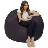 Chill Sack Bean Bag Chair: Giant 4' Memory Foam Furniture Bean Bag - Big Sofa with Soft Micro Fiber Cover - Black