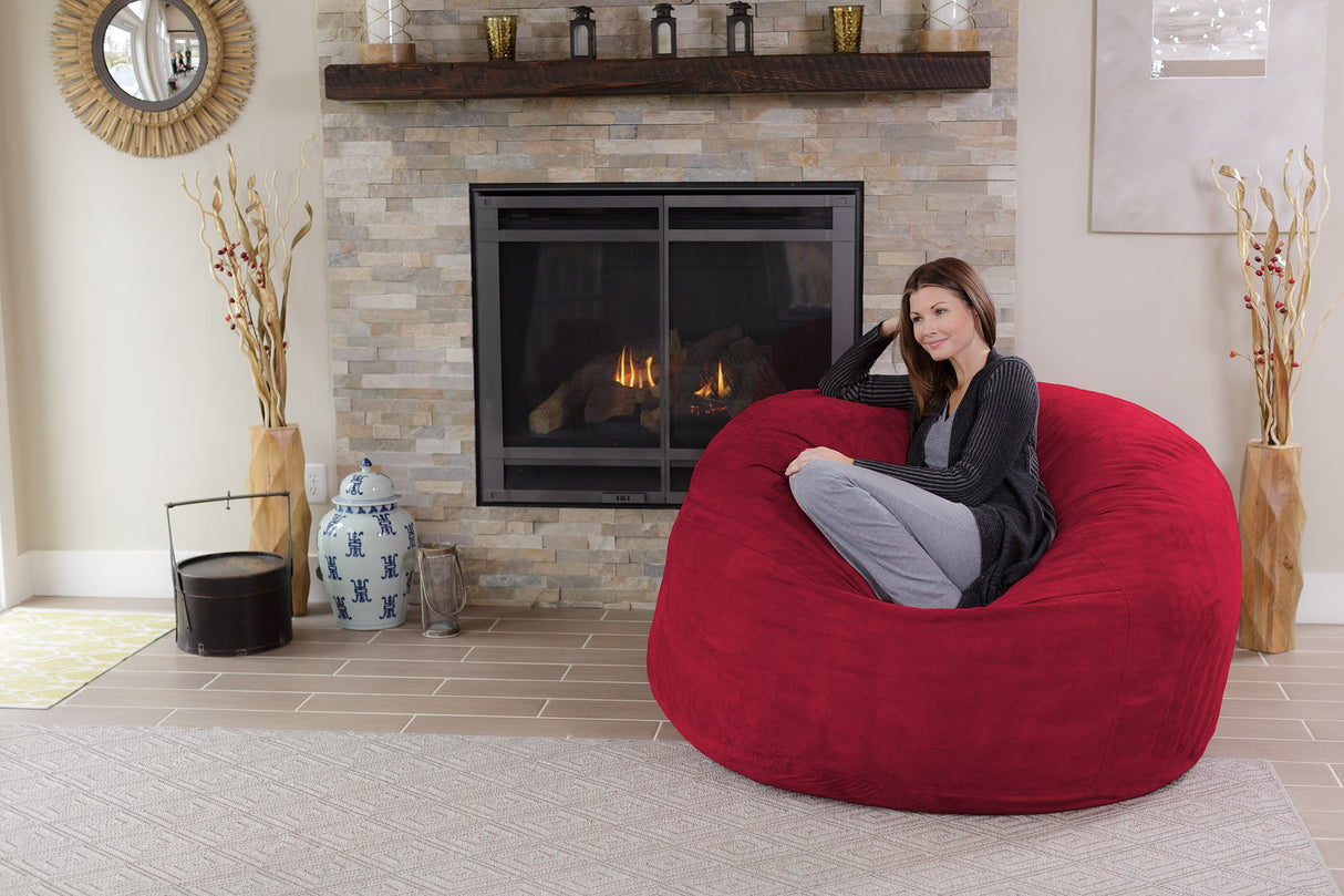 Chill Sack Bean Bag Chair: Giant 5' Memory Foam Furniture Bean Bag - Big Sofa with Soft Micro Fiber Cover - Black
