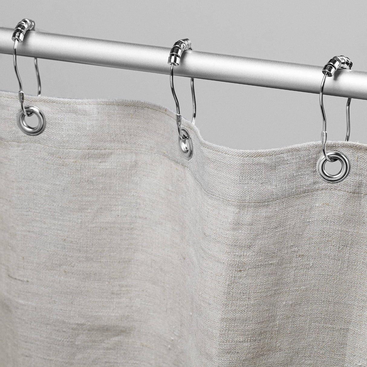 Bean Products Hemp White Shower Curtain [70" x 74"] | All Natural Materials - Made in USA | Works with Tub, Bath and Stall Showers