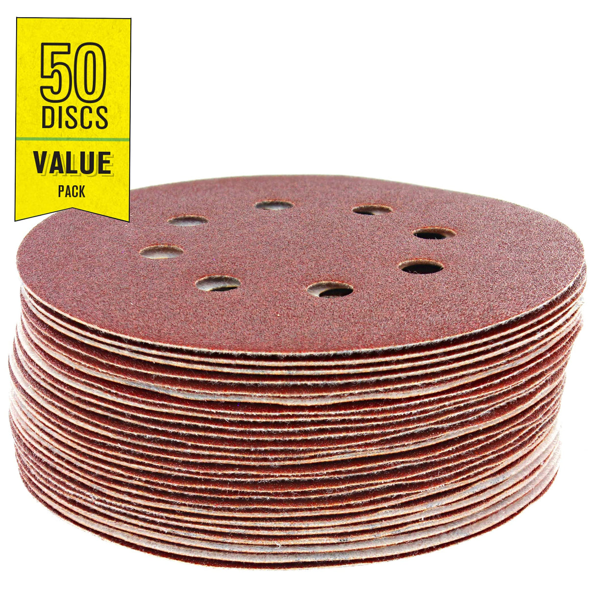 Gator 5" Random Orbit Hook & Loop Red Resin Aluminum Oxide Sanding Discs, 8-Hole, 40 Grit, 50 Pack