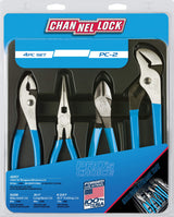 Channellock PC-2 Pro's Choice Plier Kit with Bonus Tool Tray for convenient storage,4-Piece 9-1/2 Inch Tongue&Groove,8-Inch Duty Slip Joint,8-Inch Long Noseand 7-Inch High Leverage Diagonal Cutter