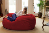 Chill Sack Bean Bag Chair: Huge 6' Memory Foam Furniture Bag and Large Lounger - Big Sofa with Soft Micro Fiber Cover - Red Furry