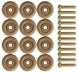 Wood Wheels - 12 Pack with Free Axle Pegs - Made in USA (1.5" Diameter)