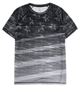 US Flag Tee Performance Men's Made in USA Patriotic American Flag Crew Neck T-Shirt