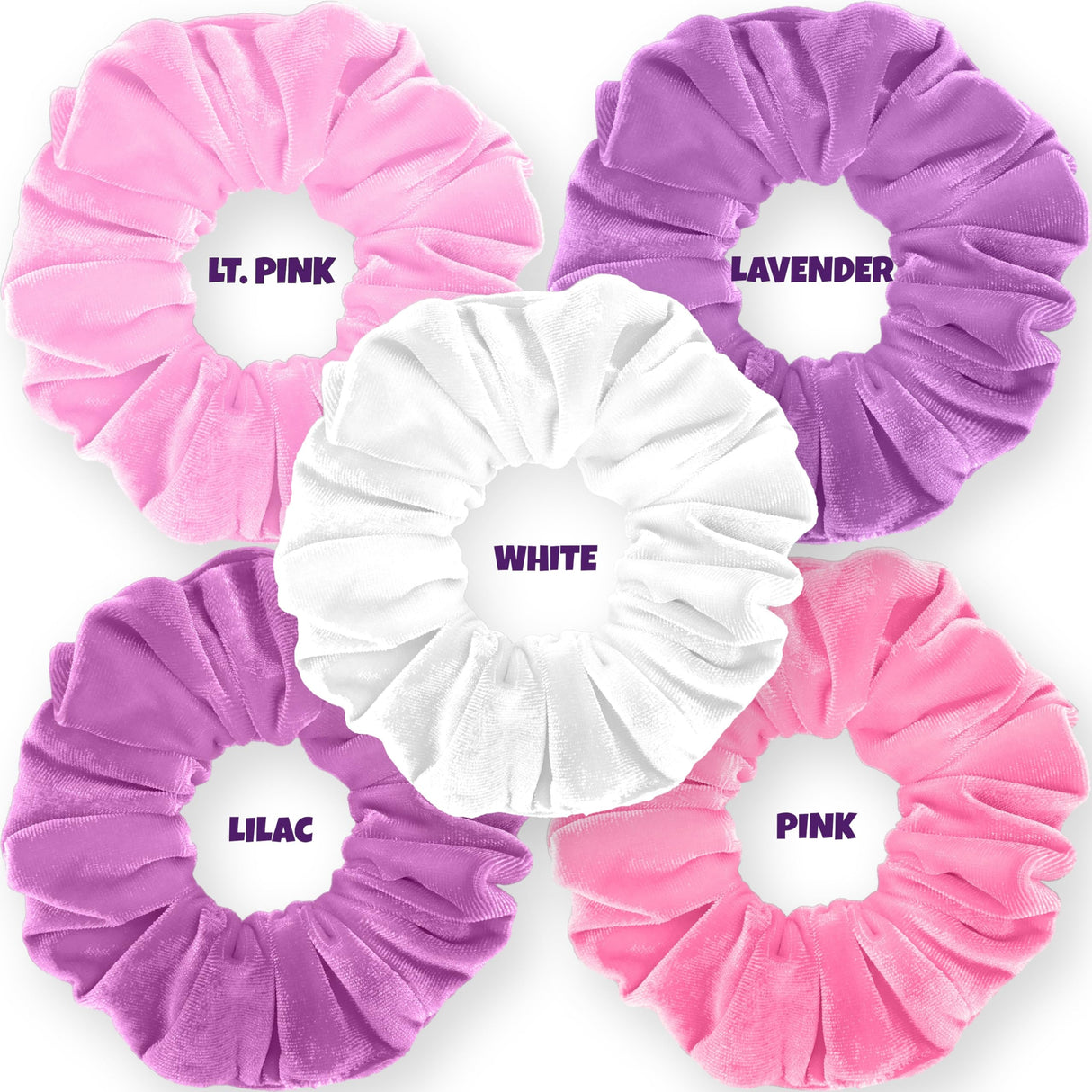 Velvet Scrunchies 5-Pack Gift Set Mini Size Premium Plush Soft Ponytail Holder Made in the USA Pine Teal Blue Aqua Jade Teal Green