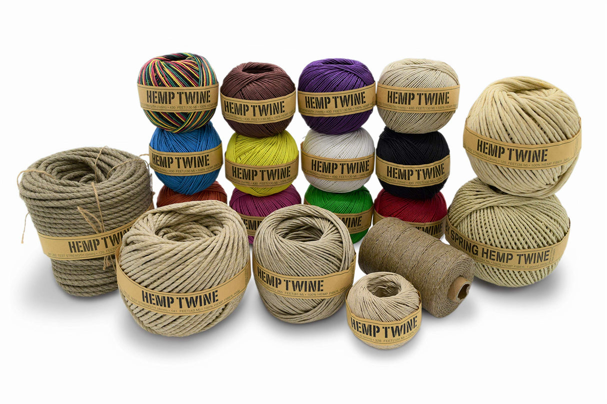 Bean Products Hemp Twine - High Tensile Strength and Durable - Made with 100% Hemp - Perfect for Jewelry, Arts & Crafts, Decoration, Cooking - 0.5MM, 50G/328 Ft. - 8 lb. Test Strength - Natural