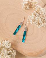 Recycled Antique Bottle and Dishware and Sterling Silver Bottoms Up Lever Back Earrings (Vintage Mason Jar)