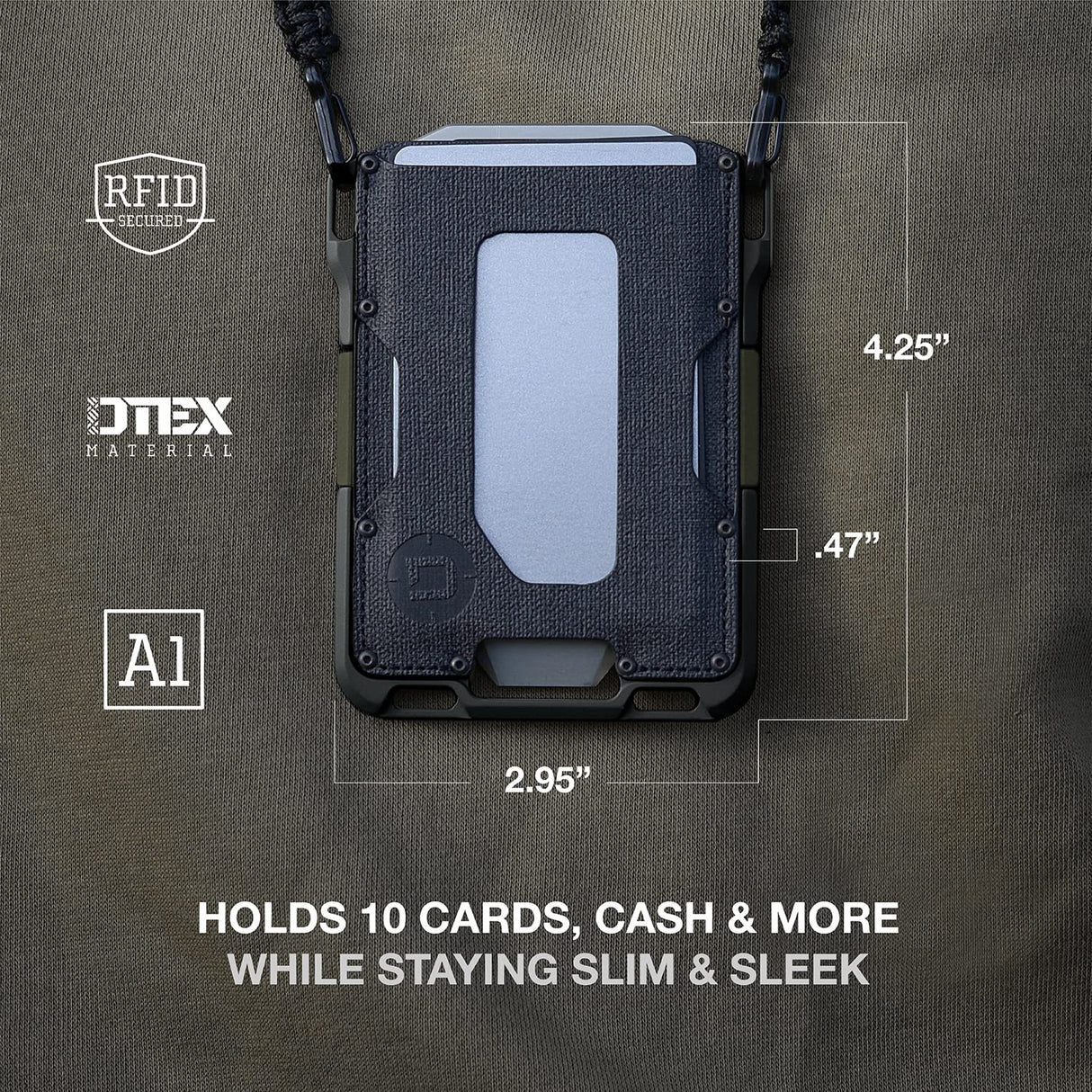 Dango Slim Minimalist Wallet for Men - RFID Blocking - Leather- Bifold, Rawhide/Raw Aluminum