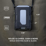 Dango Slim Minimalist Wallet for Men - RFID Blocking - Leather- Bifold, Rawhide/Raw Aluminum
