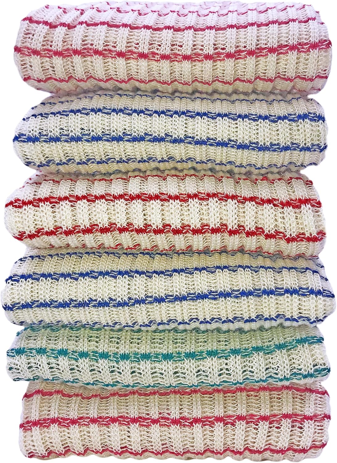 B53 6-Pack Textured Multicolored Dish Cloths Kitchen Towels for Washing, Dusting, and Household Cleaning