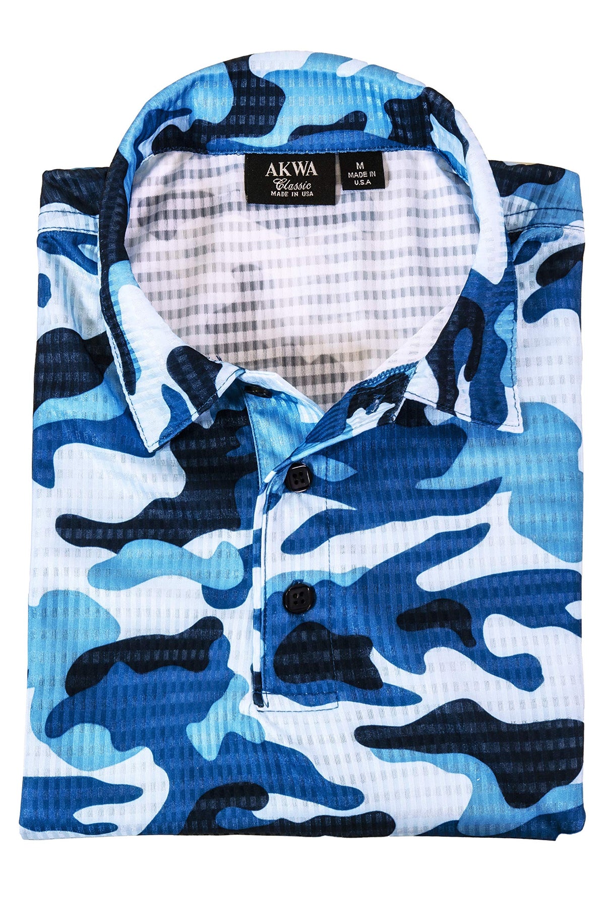 Akwa Men's Made in USA Camouflage Camo Polo Shirt with Moisture Wicking Polyester