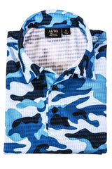 Akwa Men's Made in USA Camouflage Camo Polo Shirt with Moisture Wicking Polyester