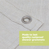 Bean Products Hemp White Shower Curtain [70" x 74"] | All Natural Materials - Made in USA | Works with Tub, Bath and Stall Showers
