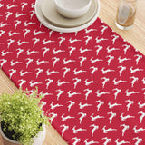 Fabric Textile Products Round Tablecloth, 100% Milliken Polyester, Machine Washable, 90" Round, Red Christmas Reindeer