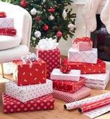 American Greetings 120 sq. ft. Pink Christmas Wrapping Paper Set, Red and Pink (4 Rolls 30 in. x 12 ft., 7 Bows, 30 Gift Tags)