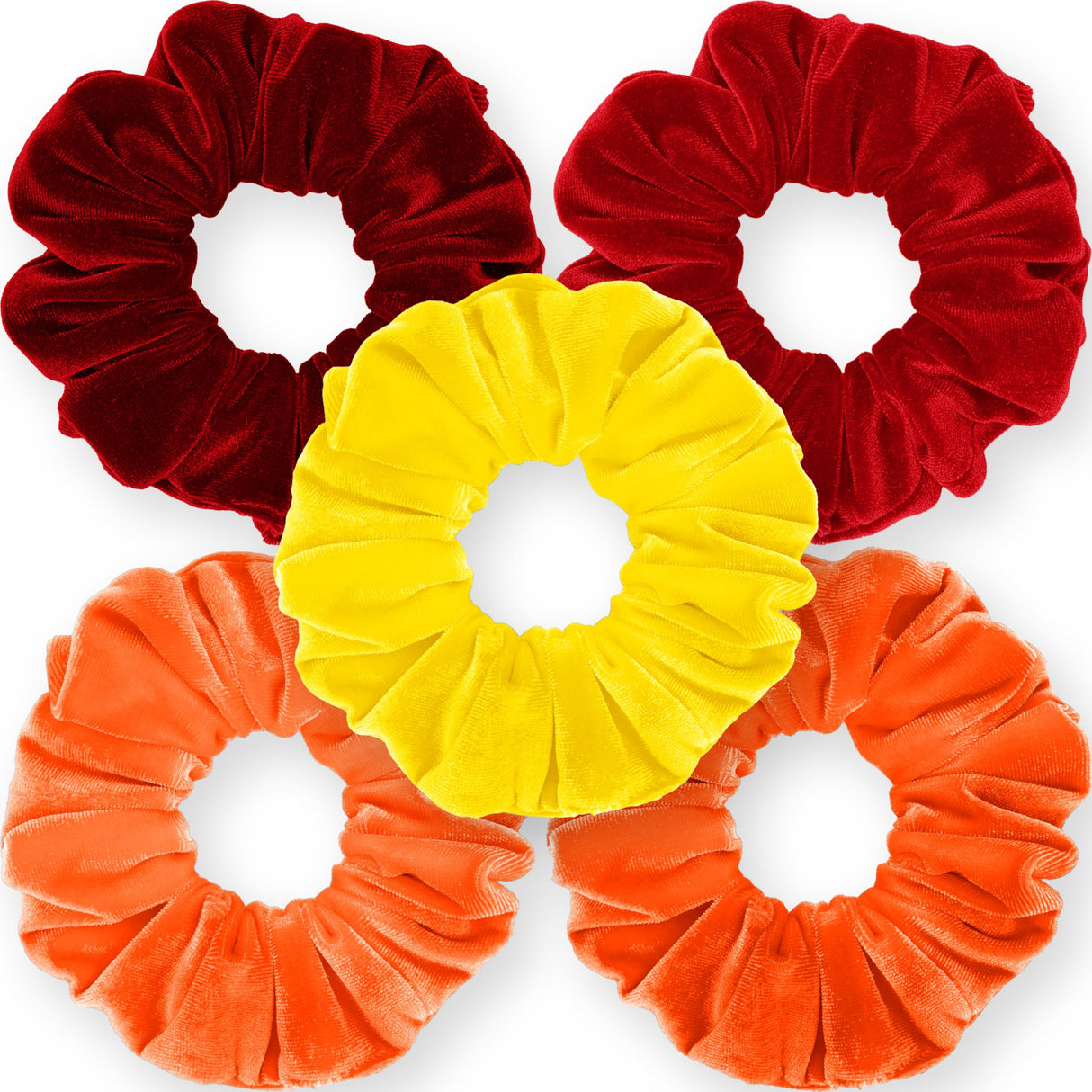 Velvet Scrunchies 5-Pack Gift Set Mini Size Premium Plush Soft Ponytail Holder Made in the USA Pine Teal Blue Aqua Jade Teal Green