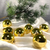 Glass Christmas Tree Ornaments - 67mm / 2.63" [8 Pieces] Designer Balls from Christmas By Krebs Seamless Hanging Holiday Decor (Snow White with Silver Caps)