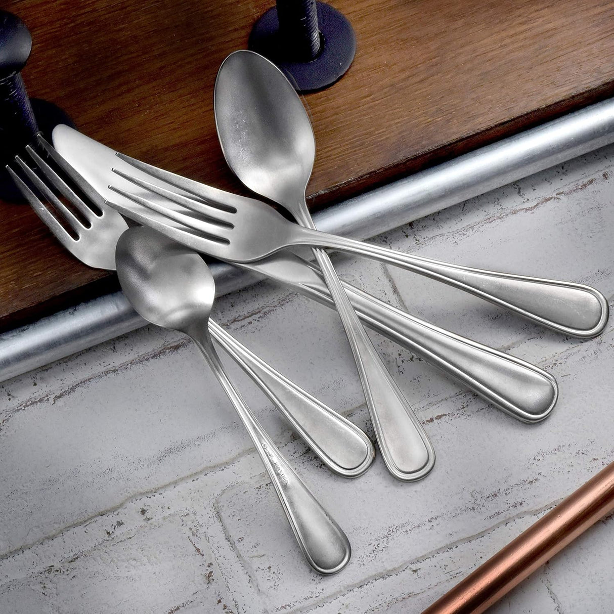 Liberty Tabletop Industrial Rim 45pc Set Service For 8 Serving Set Included MADE IN USA