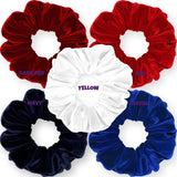 Velvet Scrunchies 5-Pack Gift Set Mini Size Premium Plush Soft Ponytail Holder Made in the USA Pine Teal Blue Aqua Jade Teal Green