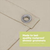 Bean Products Cotton Shower Curtain (White), [70" x 74"] | All Natural Materials| Works with Tub, Bath and Stall Showers