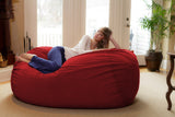 Chill Sack Bean Bag Chair: Huge 6' Memory Foam Furniture Bag and Large Lounger - Big Sofa with Soft Micro Fiber Cover - Red Furry
