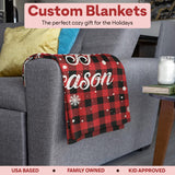 Custom Christmas Blankets - Family Photo Christmas Throw Blanket for Couch - Cozy Christmas Decor - Soft & Warm Fleece Picture Blankets - Personalized Gifts (Sherpa - 50x60)