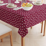 Fabric Textile Products Round Tablecloth, 100% Milliken Polyester, Machine Washable, 90" Round, Red Christmas Reindeer