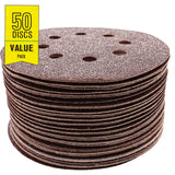 Gator 5" Random Orbit Hook & Loop Red Resin Aluminum Oxide Sanding Discs, 8-Hole, 40 Grit, 50 Pack