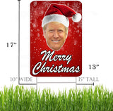 Funny Merry Christmas Trump JD Vance 2024 Yard Sign Set President Donald Trump Santa Hat Bundle Republican Conservative