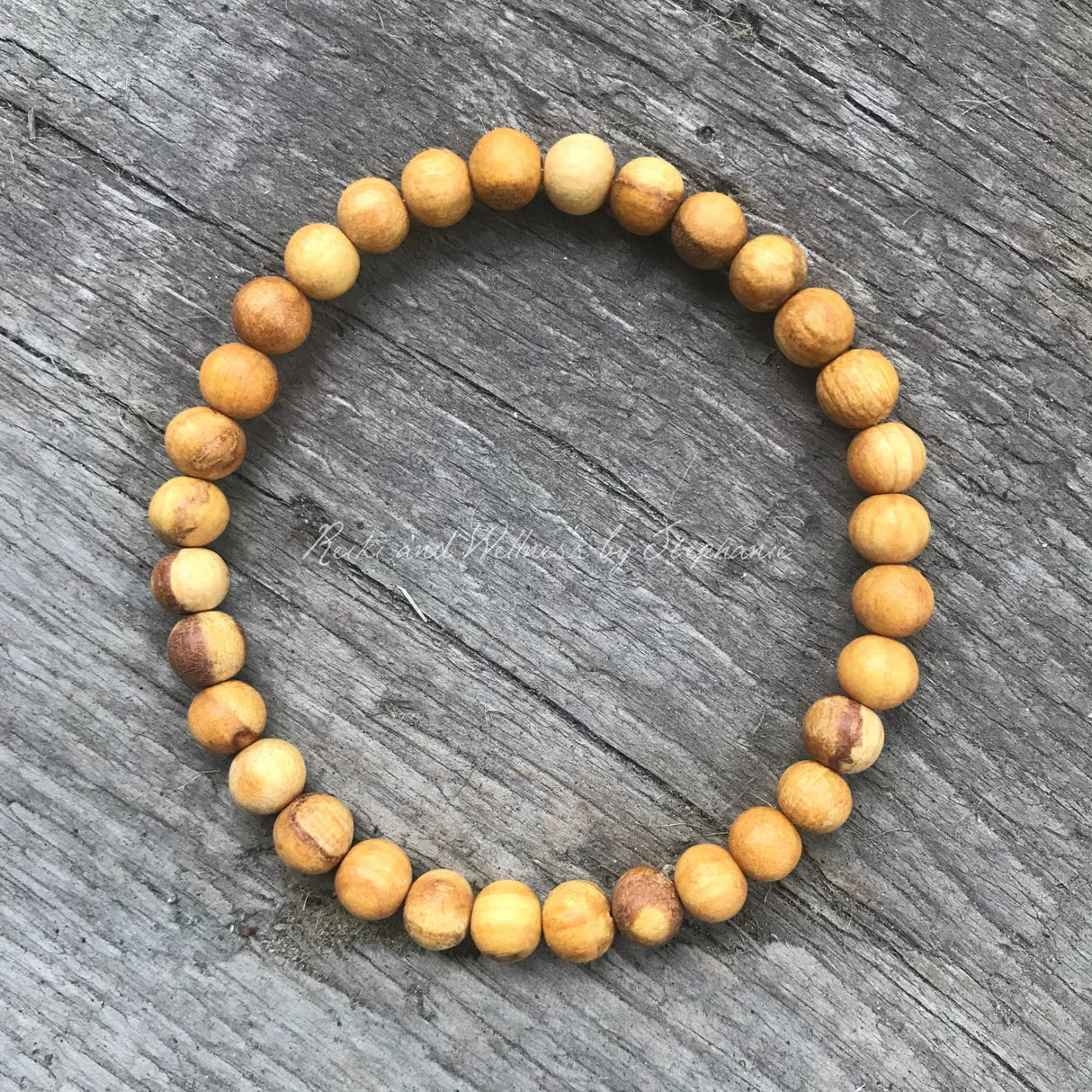 Handmade Palo Santo Bracelet Negative Energy Protection Wellness Yoga Gift for Women Made in USA Small Large Plus Size Wrist Stretch (Custom Sizes)