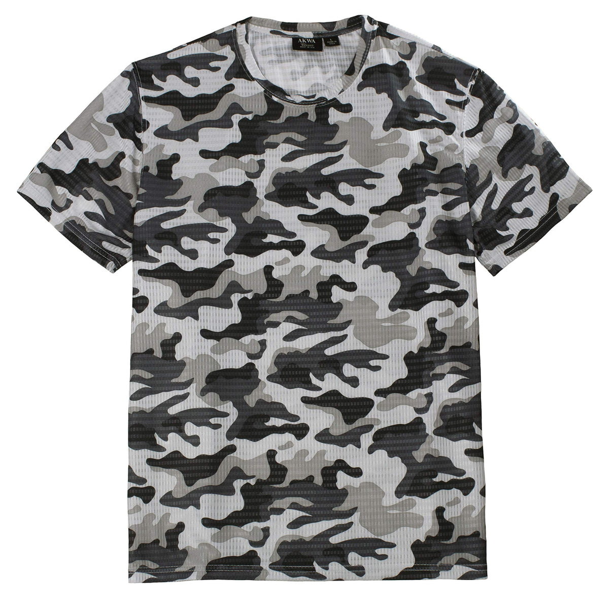 Akwa Men's Made in USA Camouflage Crew Neck Camo T-Shirt with Moisture Wicking Polyester