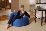 Chill Sack - Bean Bags 3-Feet Memory Foam Bean Bag Chair, Black Micro Suede