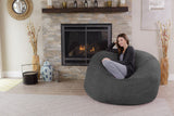 Chill Sack Bean Bag Chair: Giant 5' Memory Foam Furniture Bean Bag - Big Sofa with Soft Micro Fiber Cover - Black