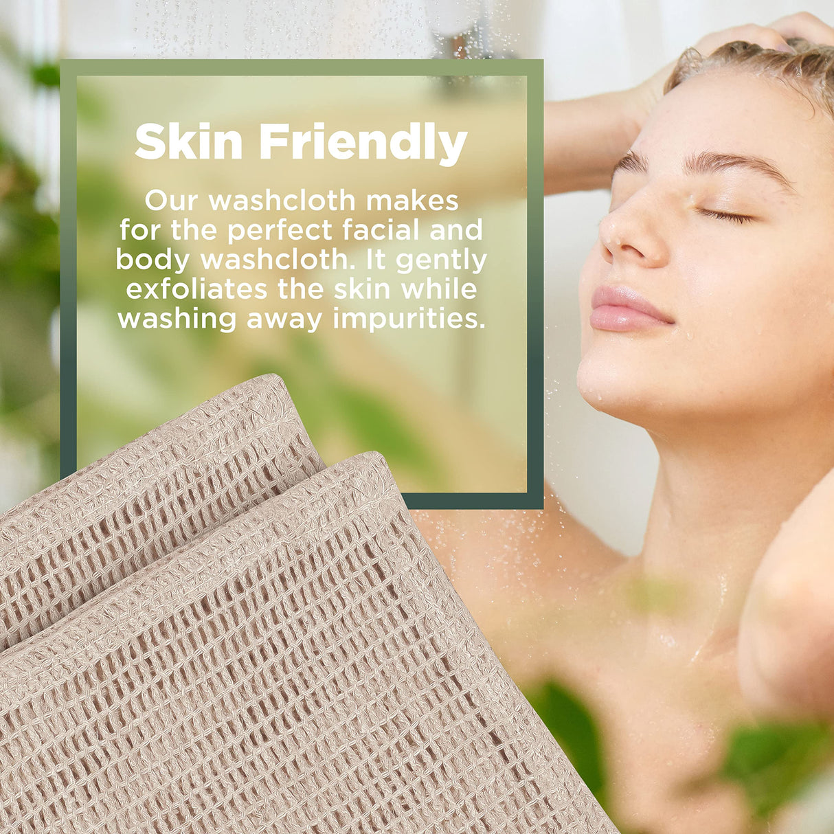 Bean Products Hemp Washcloth - Loose Weave Design for Effective Cleaning - Open Knit Exfoliating Wash Cloth - Fast Drying, Hemp & Organic Cotton - 10” x 12”, 2 Pack