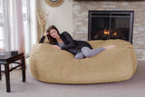 Chill Sack Memory Foam Bean Bag Lounger, 7.5-Feet, Red Furry